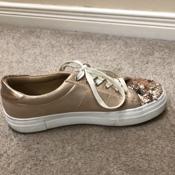 Anthropologie | Gold Flip Sequined Sneakers - Picture 10 of 13